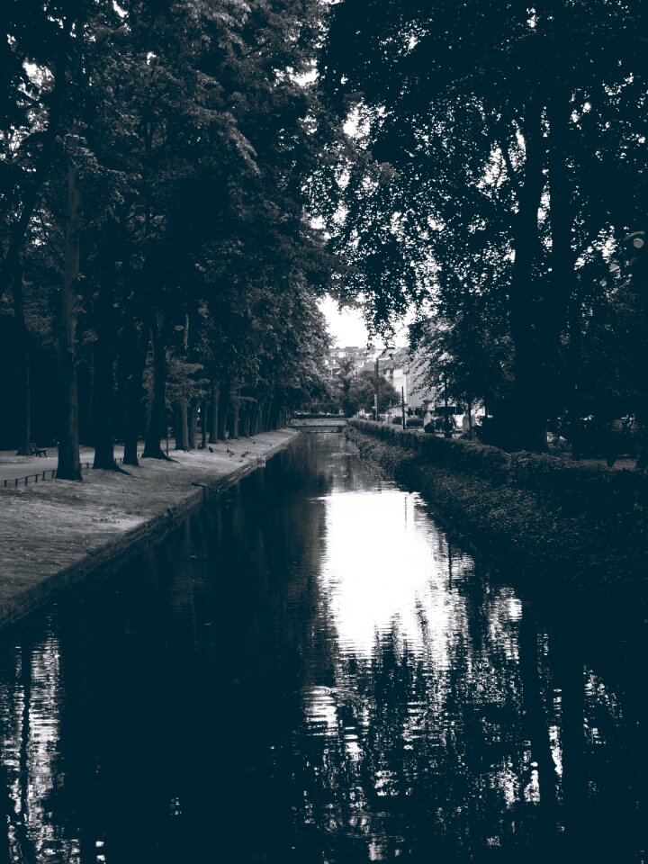Channel water black white