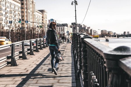 Woman walking, Moscow photo