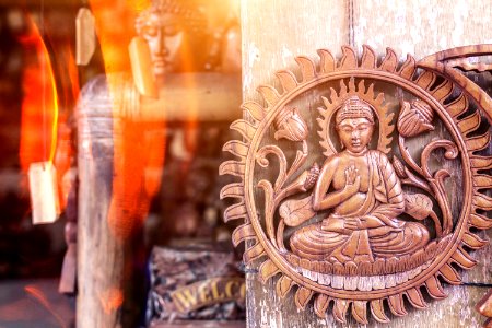 Wooden buddha photo
