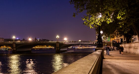 Night time river thames photo