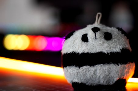 Panda Toy with Bokeh Balls