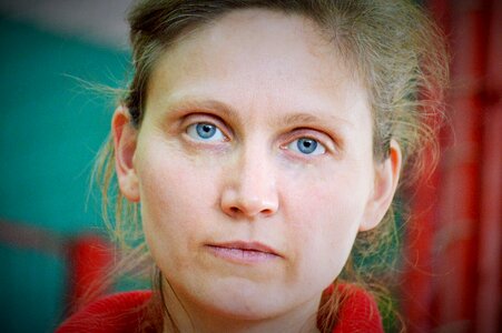 Portrait people blue eyes