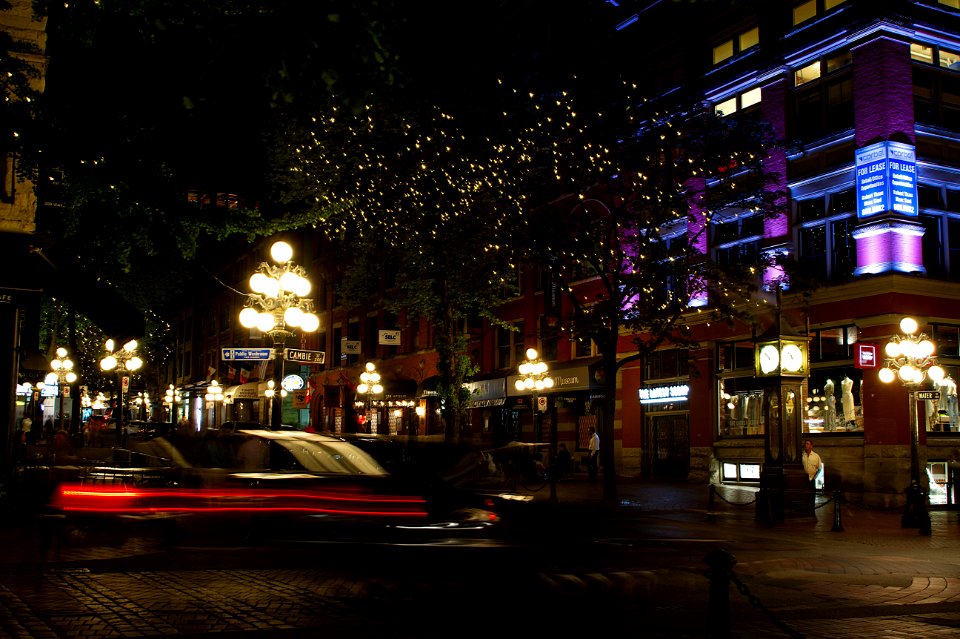 Gastown Vancouver Light Trails
