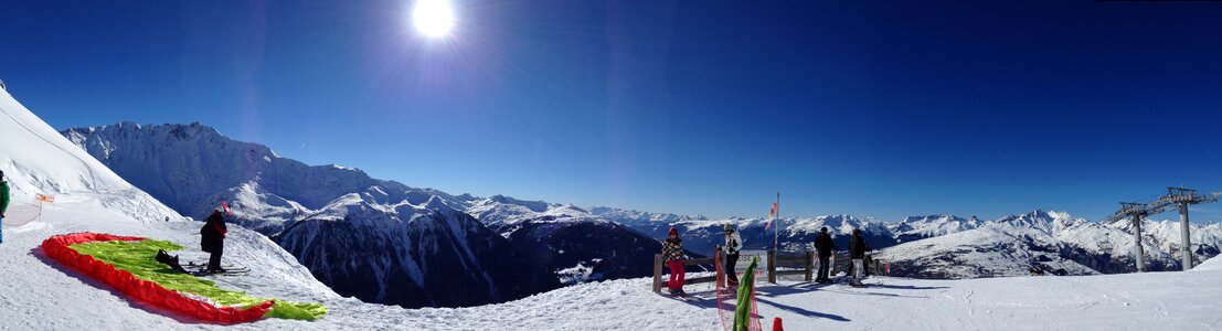 Panoramic view paragliding