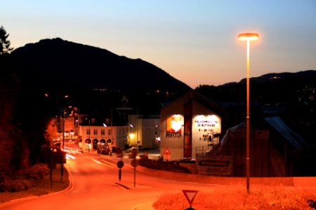 Suburb Nesttun by summer night photo