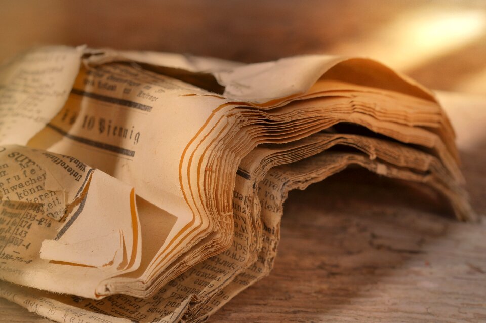 Crumpled old antique