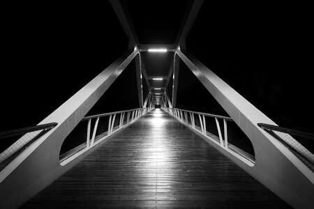 White architecture black bridge photo