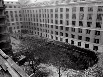 1935 (Dec 2) South Bldg, from the top Bldg from 13th St looking SW USDA Construction Photo Collection (1)