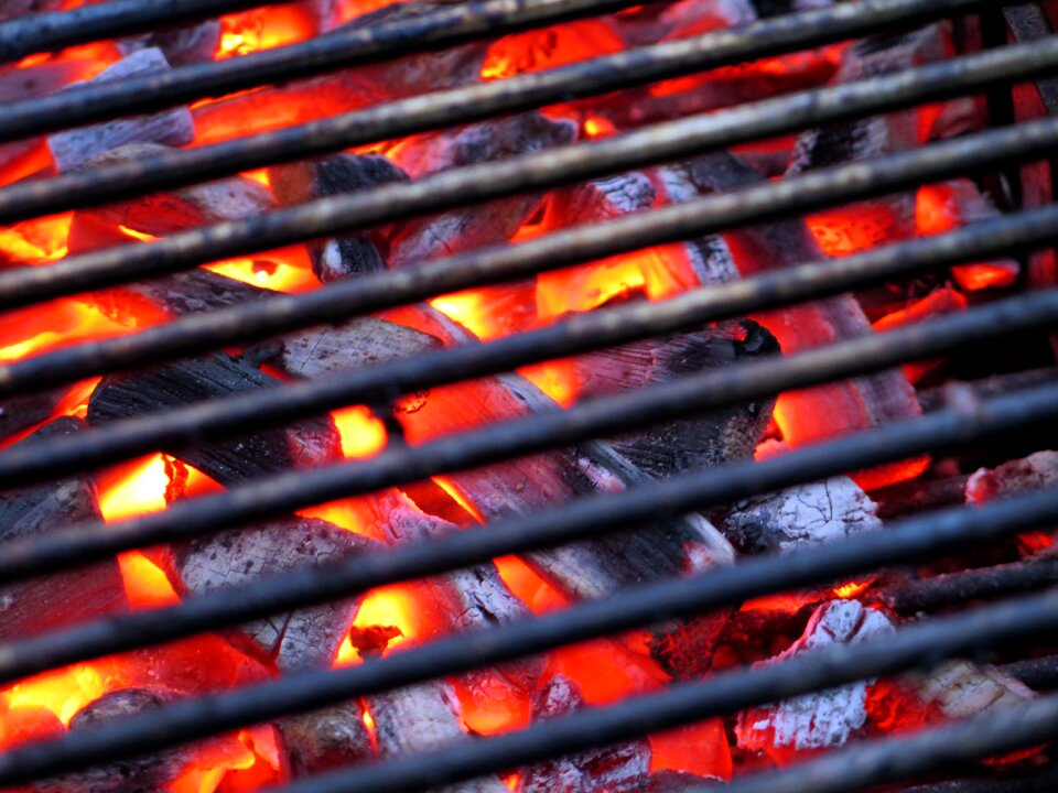 Barbecue grill charcoal hot