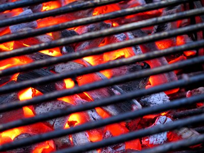 Barbecue grill charcoal hot