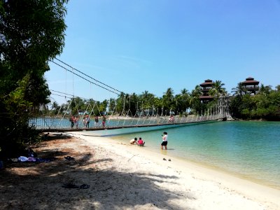 Suspended bridge @ Palawan beach photo