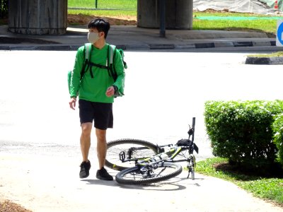guy and his bike photo