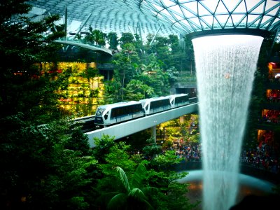 Jewel@Changi Airport - the world's tallest indoor waterfall at 40m