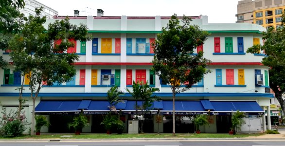 colorful windows facade photo
