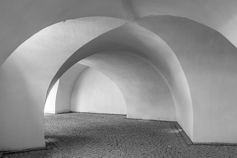 Old round arch architecture photo