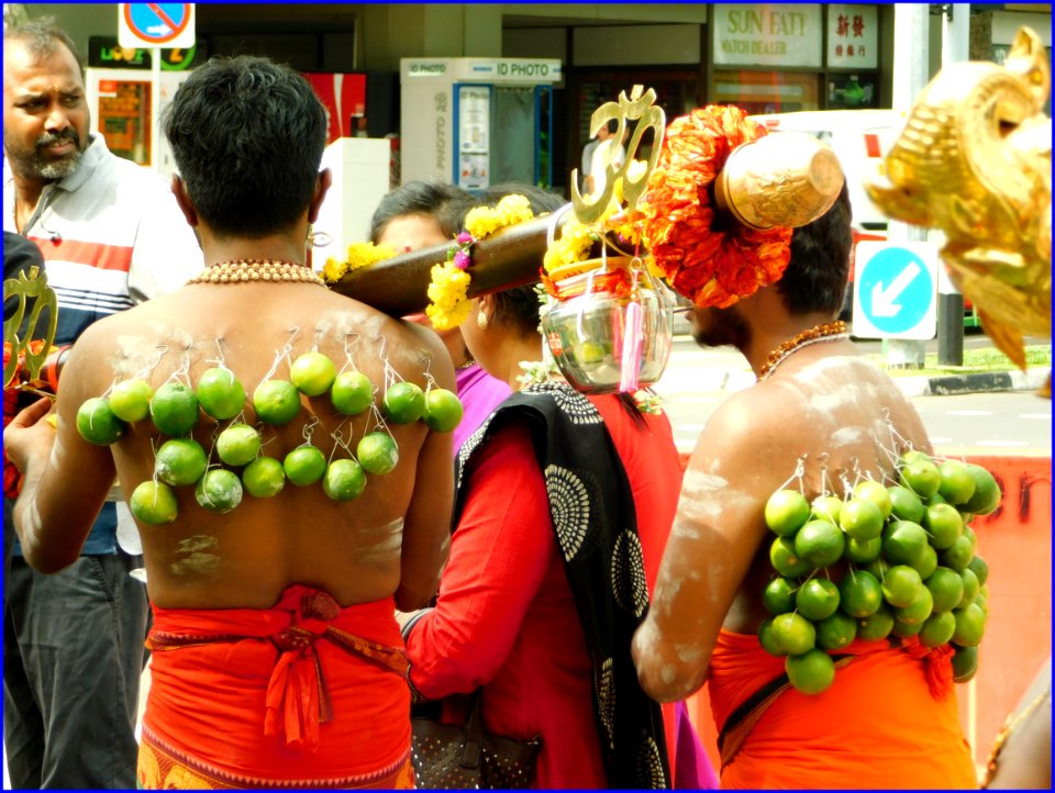 21Jan2019 - thaipusam - hooking of fruits to bodies photo