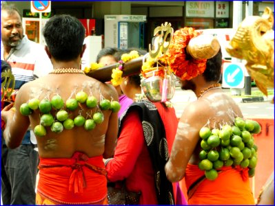 21Jan2019 - thaipusam - hooking of fruits to bodies photo