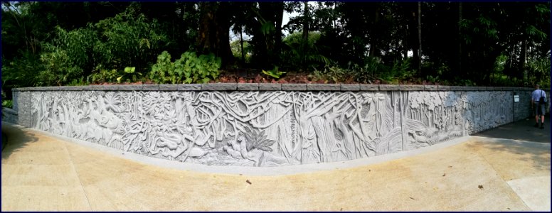 botanic gardens learning forest - wall carving