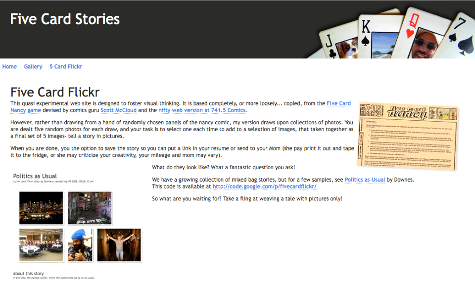 Five Card Flickr Stories