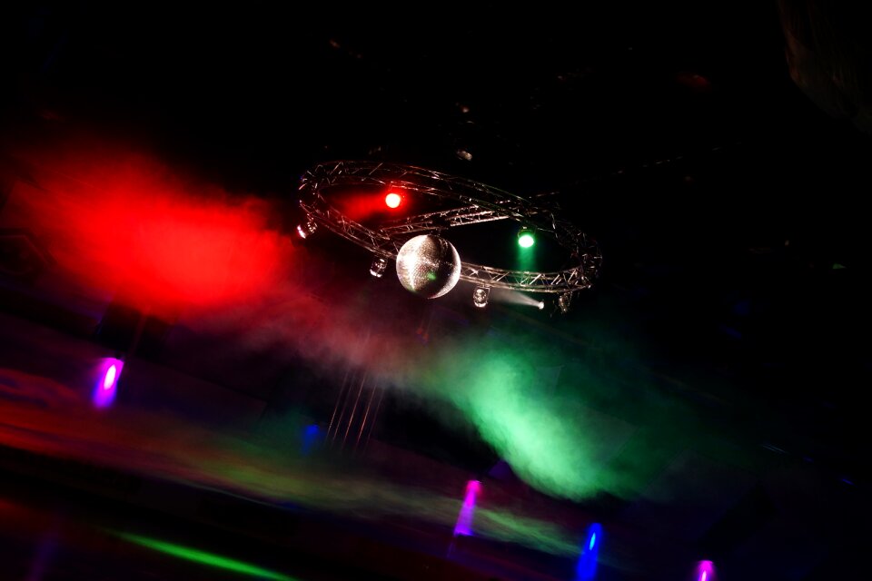 Lamps mirror ball fog