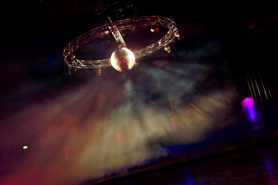 Lamps mirror ball fog