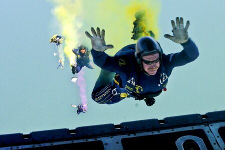 Parachuting military training