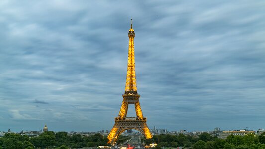 Eiffel tower night view paris photo