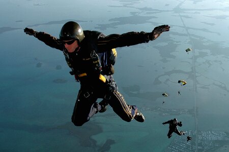 Parachuting military training