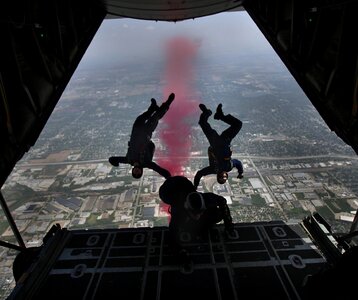 Parachuting military training
