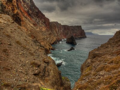 Rock coast ocean photo