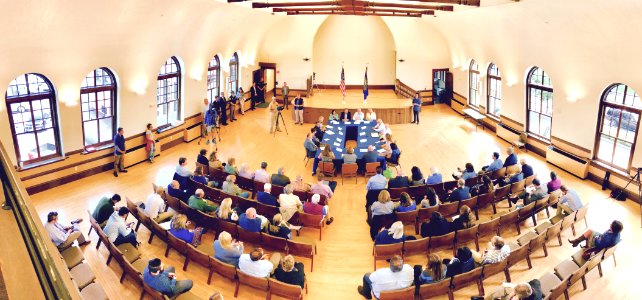 Agriculture Secretary Perdue holds a listening session with an emphasis on quality of life topics, in Wolfeboro, NH, on Sep 1, 2017.USDA Photo by Lance Cheung.