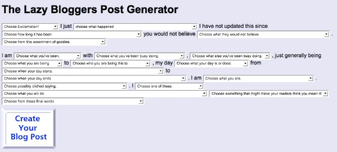 No Excuse Not To Blog