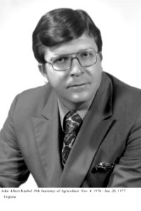 John A. Knebel, 19th Secretary of Agriculture, November 1976 - January 1977.