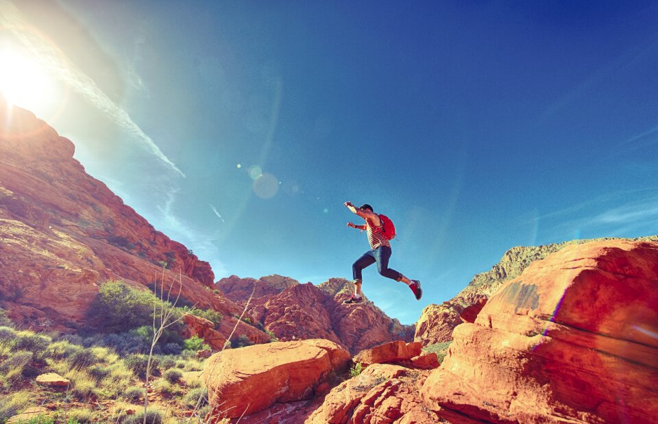 Happy athletic outdoor