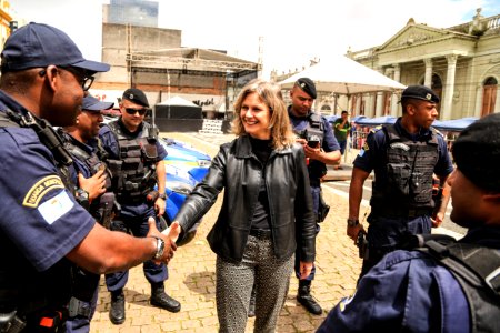 17.11.2017 - Prefeita Paula Mascarenhas na abertura da Operação Tudo Azul e entrega de tablets para a Guarda Municipal