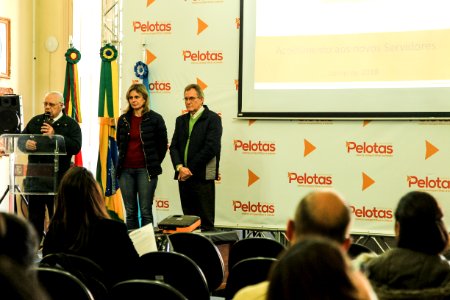 20.06.2018 - Prefeita Paula Mascarenhas e o vice Idemar Barz  durante acolhida aos novos servidores - Foto: Gustavo Vara