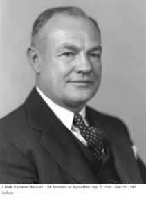 Claude R. Wickard, 12th Secretary of Agriculture, September 1940 - June 1945.