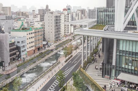 Aerial downtown street