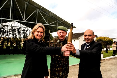 21.08.2018 - Prefeita Paula Mascarenhas na cerimônia de chegada do fogo simbólico - Semana da Pátria - Foto: Gustavo Vara