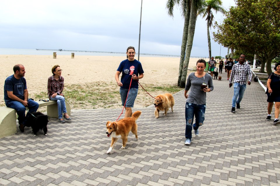 28.01.2018 - Prefeita Paula Mascarenhas participa da Cãominhada do jornal Diário Popular na Praia do Laranjal