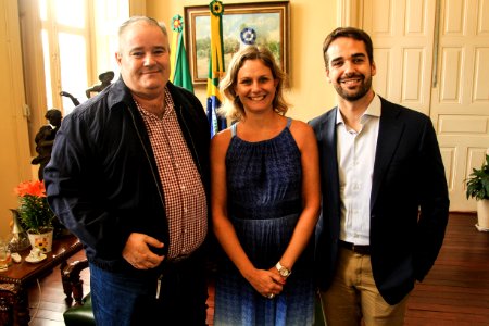 25.01.2019 - Prefeita Paula Mascarenhas e o Governador do Rio Grande do Sul, Eduardo Leite em reunião com as presenças do secretário especial de Cultura,Henrique Pires, da secretária Estadual de Cultura, Beatriz Araújo e do Secretário de Cultura Giogio Ro