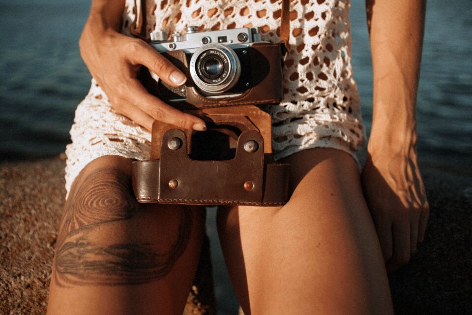 Vintage person holding