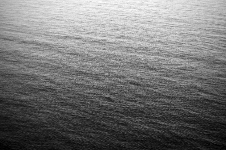 Black black and white sea photo