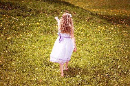 Girl blond long hair photo