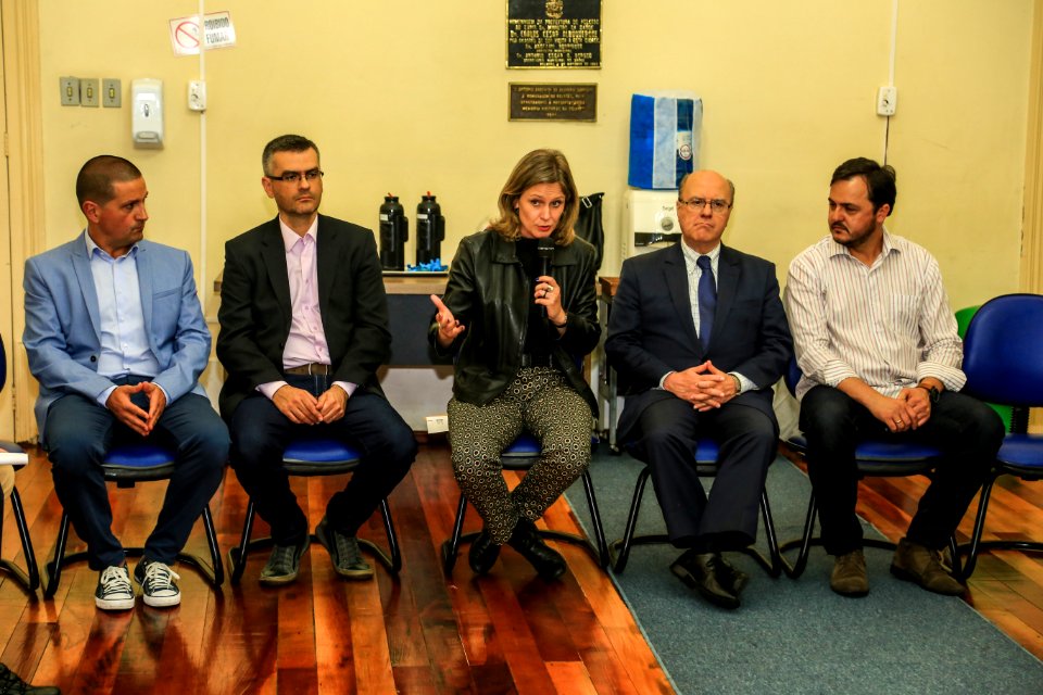 17.11.2017 - Prefeita Paula Mascarenhas na reunião do GGI com secretário de Segurança Pública do Estado, Cezar Schirmer