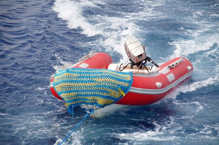 Sea motor rubber boat photo