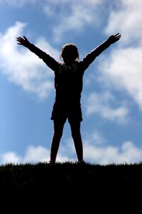 Happy clouds child