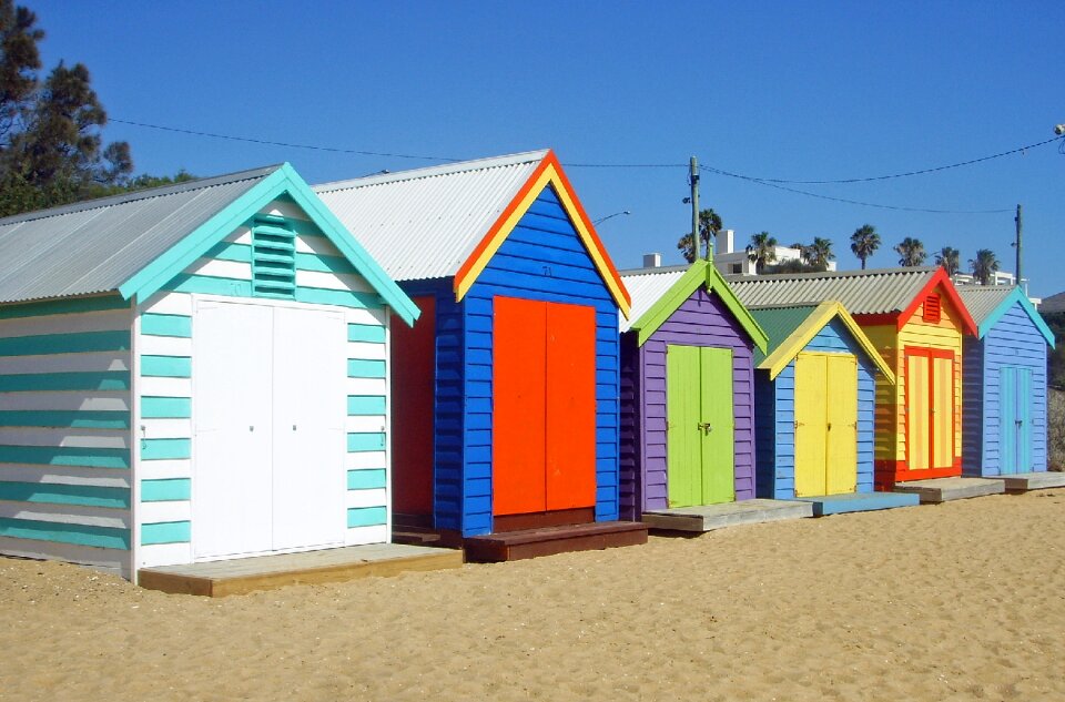 Colorful sea beach hut