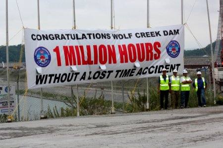 Work crews reach million-hour safety milestone at Wolf Creek Dam photo