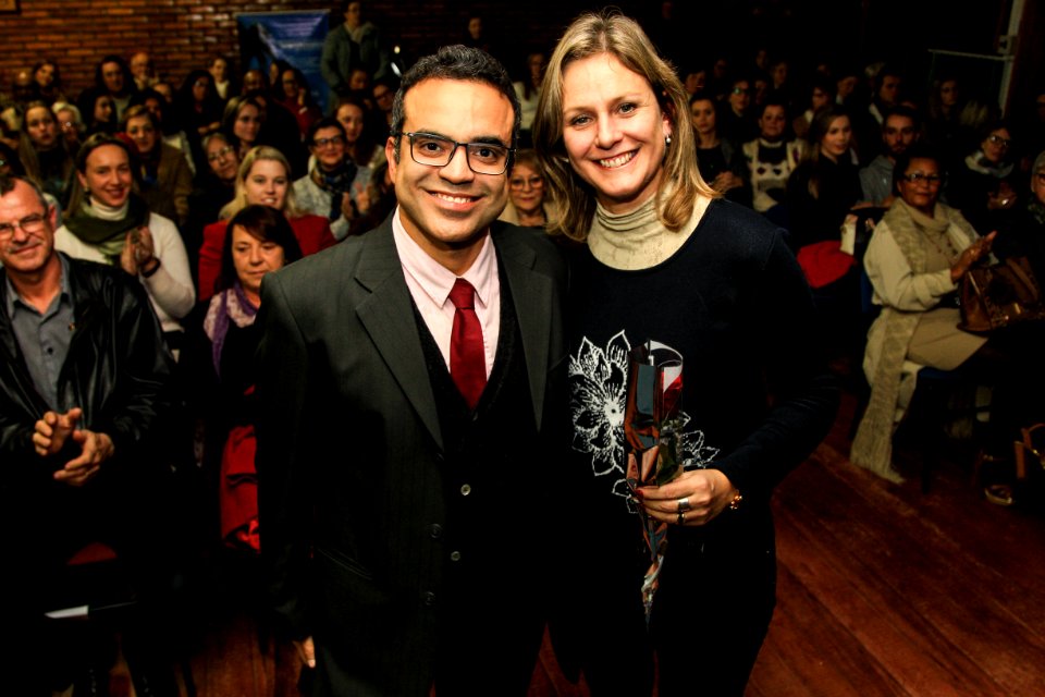 23.05.2018 - Prefeita Paula Mascarenhas durante o 1º Seminário Mulher Empreendedora” em São  Lourenço do Sul - Tema: “Papel da Mulher como Líder” - Foto: Gustavo Vara